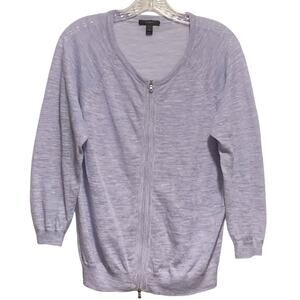 Women's J. CREW Size S Dual Zip Front Linen Blend Cardigan Sweater Lightweight